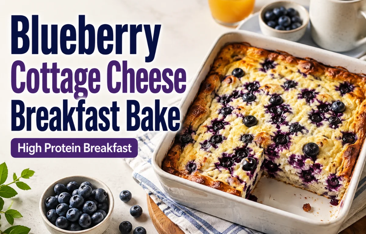 Blueberry Cottage Cheese Breakfast Bake