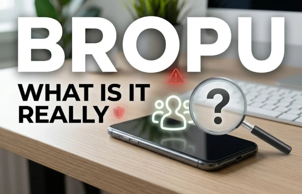 Bropu review showing a phone and a question mark.