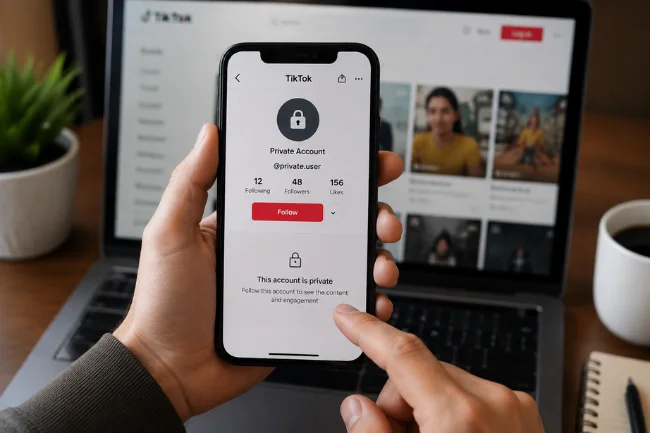 TikTok Viewer private account check screen