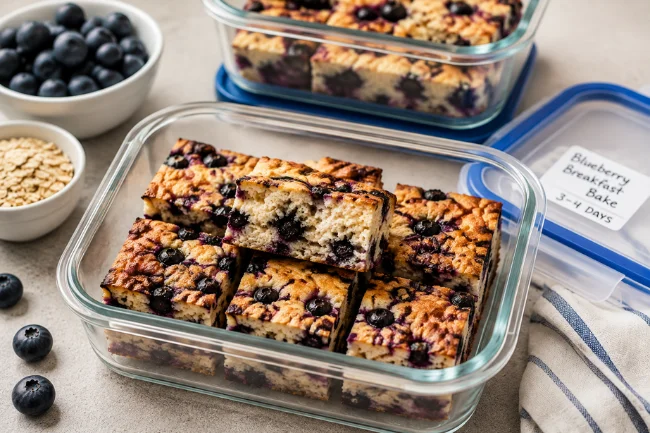 Blueberry Cottage Cheese Breakfast Bake meal prep recipe