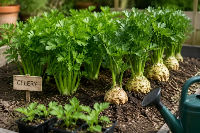 Pravi Celer growing in a home garden