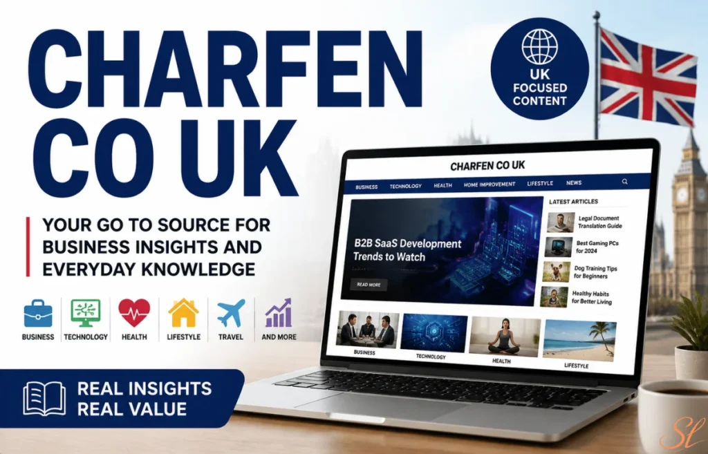 Charfen.co uk website insights banner with business content