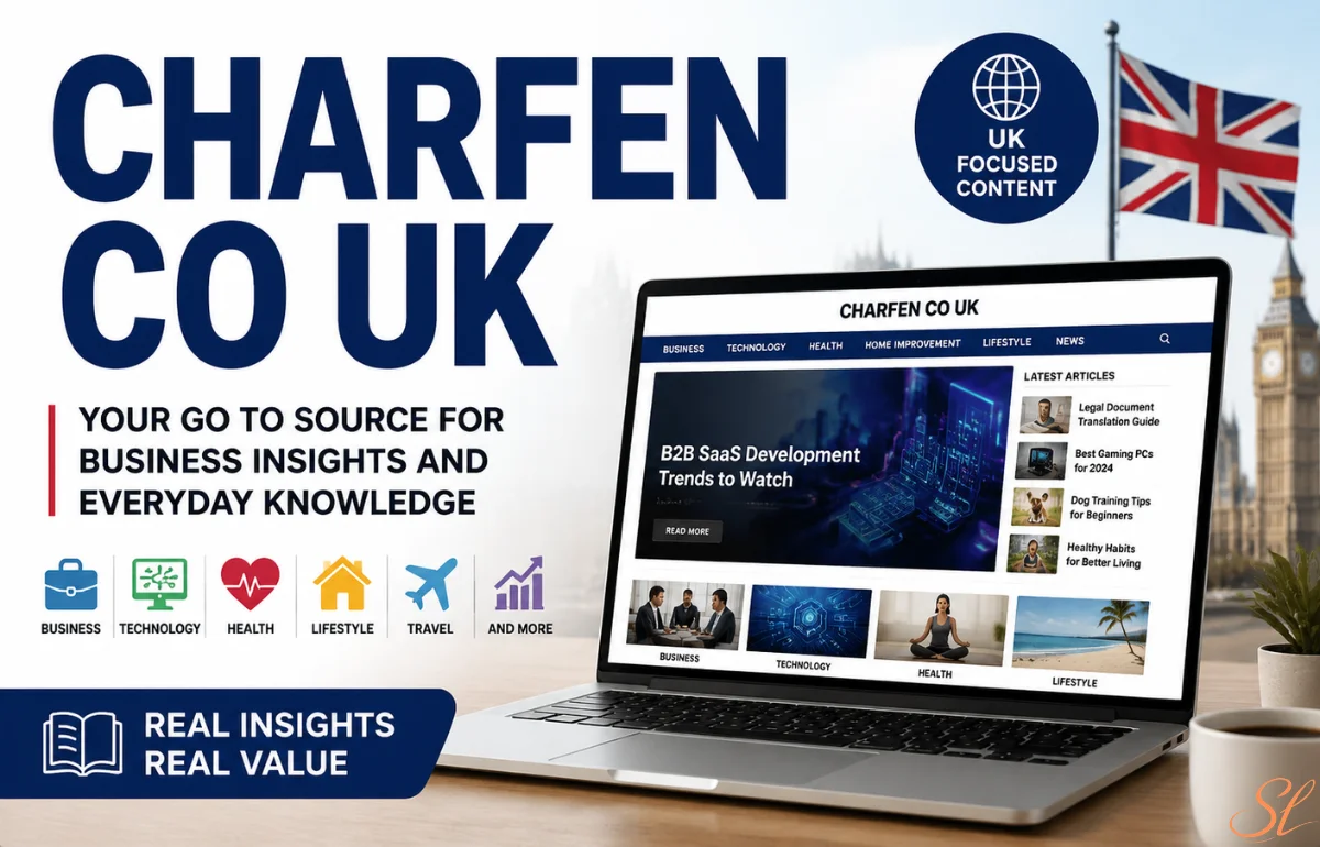 Charfen.co uk website insights banner with business content