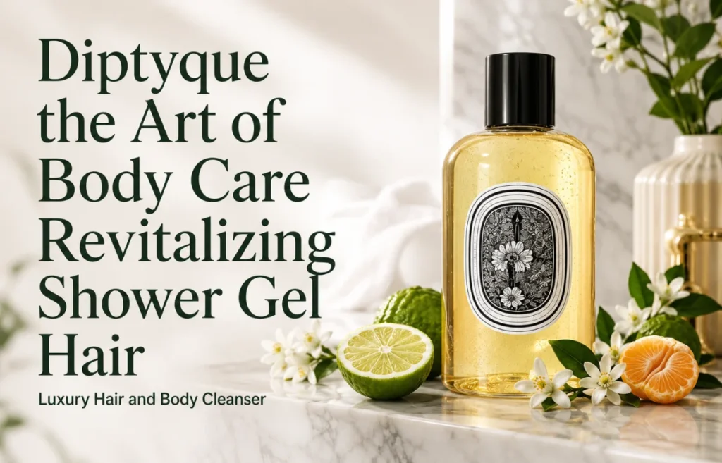 Diptyque the Art of Body Care Revitalizing Shower Gel Hair bottle with citrus