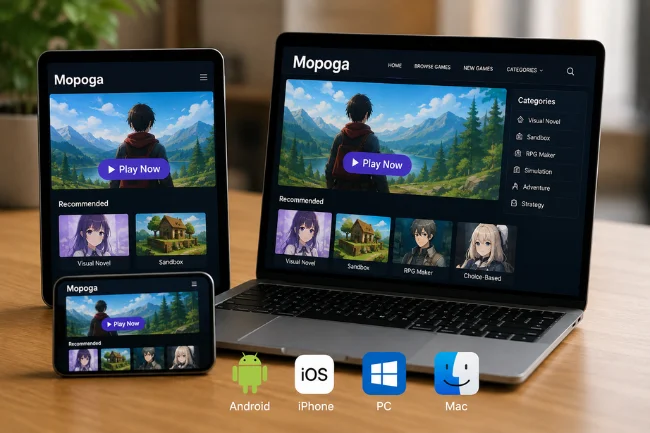 Mopoga on Android iPhone PC and Mac