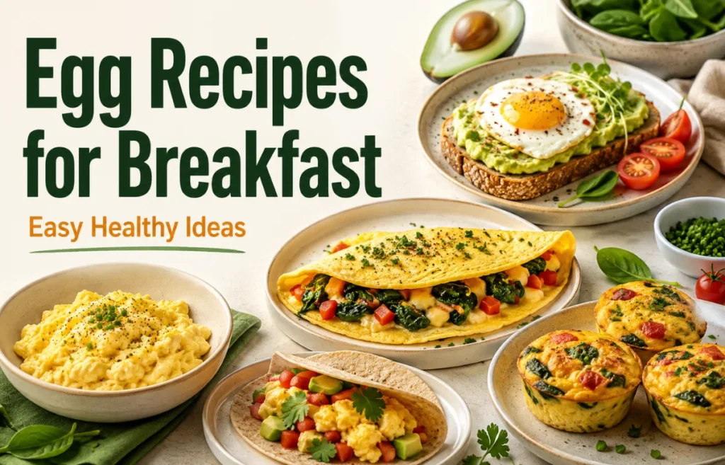 Egg Recipes for Breakfast with healthy egg dishes and avocado toast