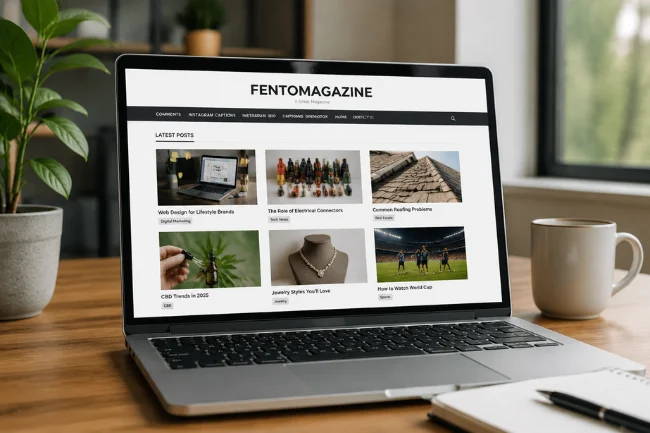 Fentomagazine.com broad digital magazine platform on laptop