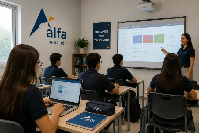 Alfa Schoology educational environment with students
