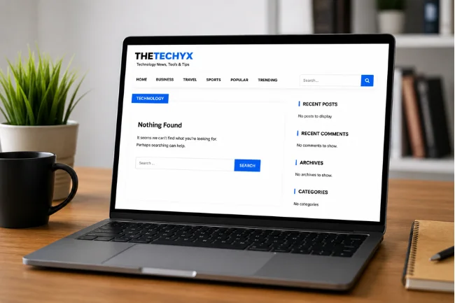 TheTechyx.com website navigation