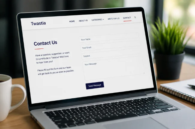 Twastia.com contact page review image