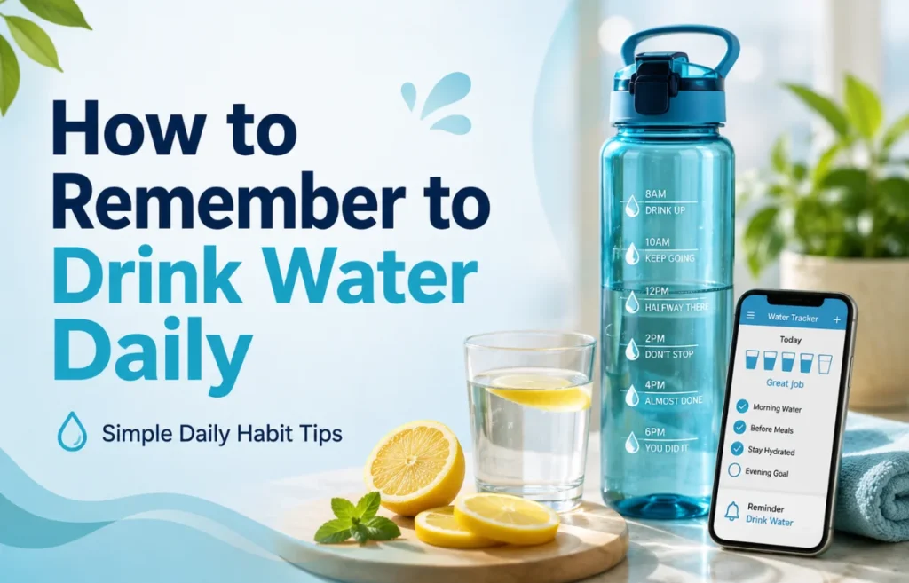 How to Remember to Drink Water Daily Tips