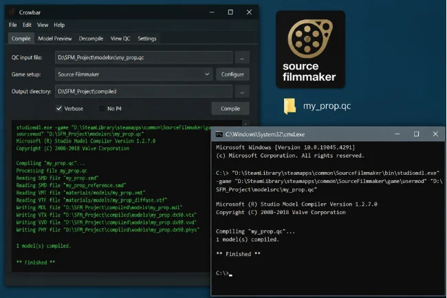 SFM Compile Crowbar workflow setup
