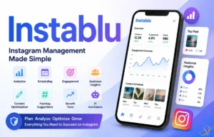 Instablu Instagram management tool dashboard