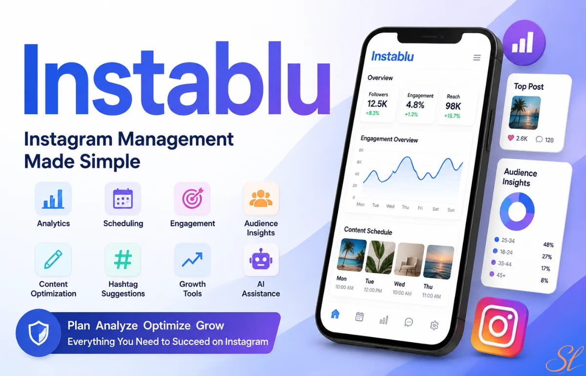 Instablu Instagram management tool dashboard