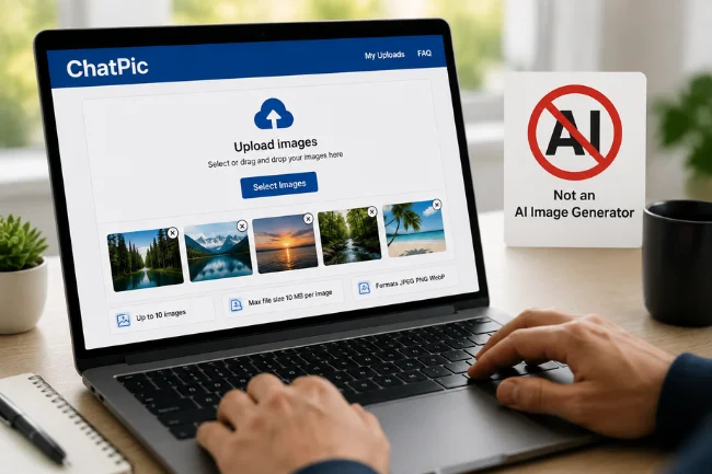 ChatPic not AI image generator upload page