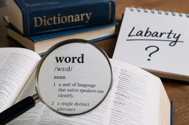 Labarty dictionary meaning research image