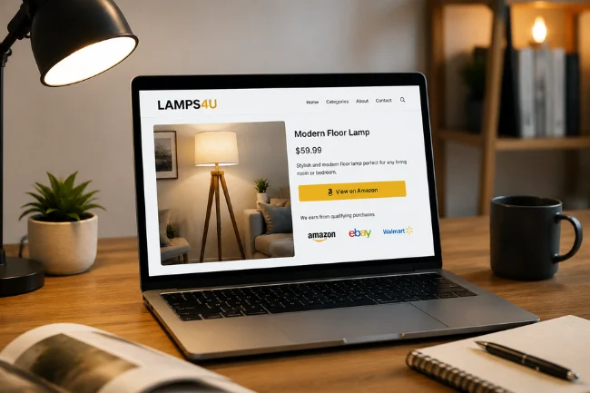 Lamps4U affiliate website buying process