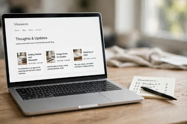 Messonde blog on laptop questioning digital platform claims