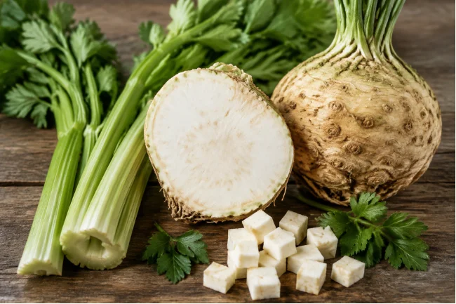 Pravi Celer vs celeriac comparison