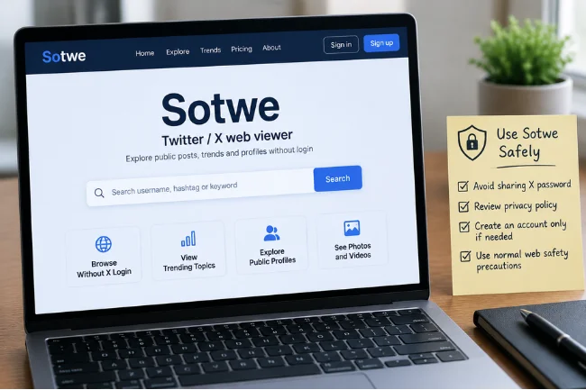 Privacy settings on laptop screen with security reminders