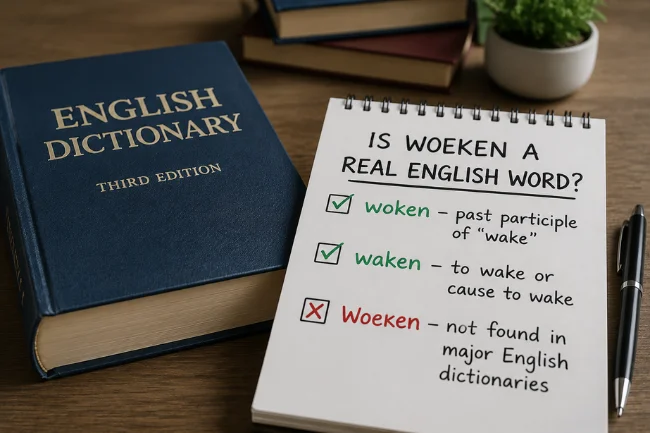 Woeken real English word dictionary check
