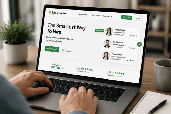 ZipRecruiter legitimacy review with hiring platform ratings