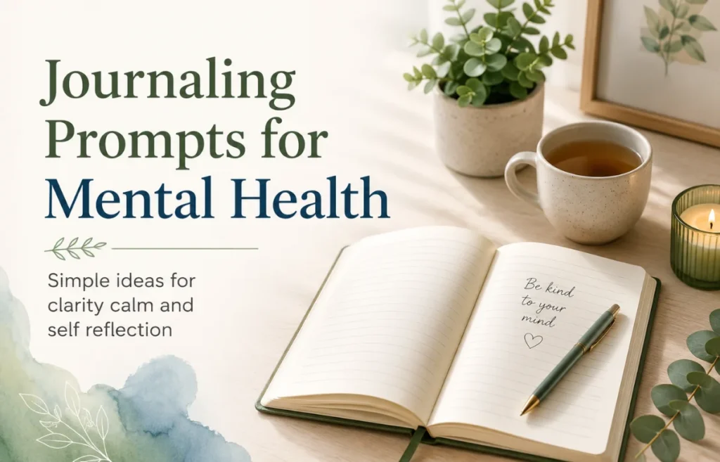 Journaling prompts for mental health workbook