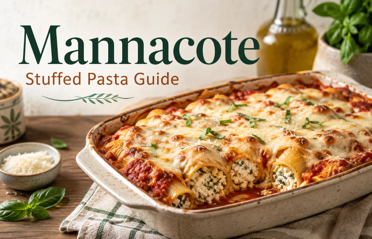 Mannacote stuffed pasta with ricotta filling and tomato sauce