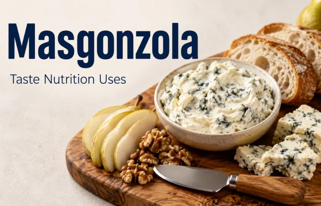 Masgonzola cheese with pear and walnuts