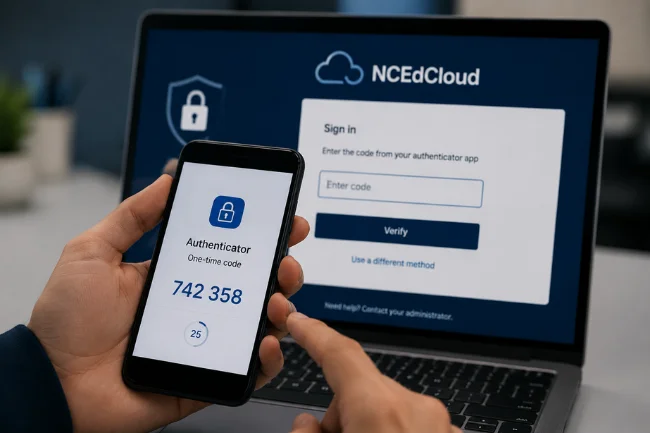 NCEdCloud MFA authentication with secure login code