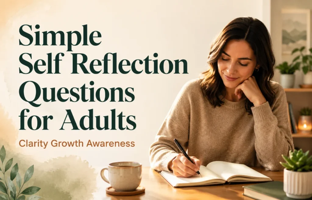 Simple Self Reflection Questions for Adults journaling