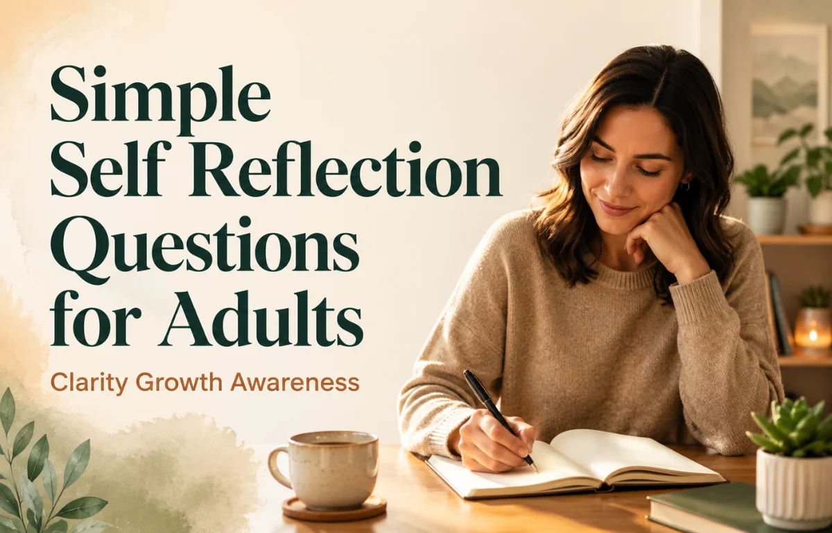 Simple Self Reflection Questions for Adults journaling
