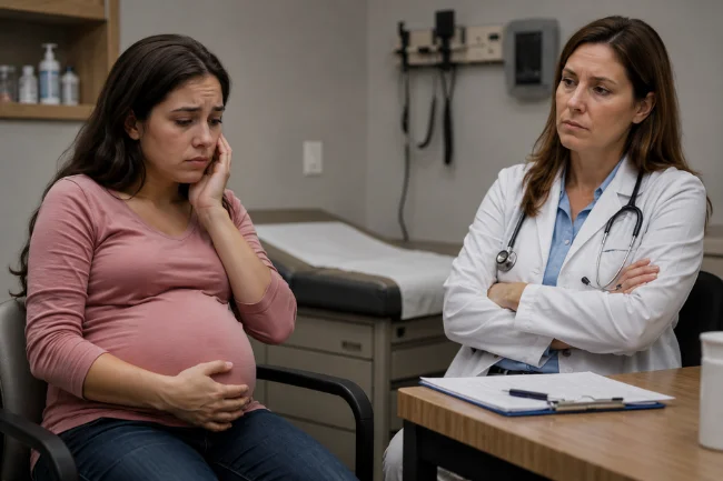 Opioid addiction during pregnancy consultation with doctor