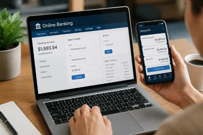 Coyyn digital finance and online banking dashboard