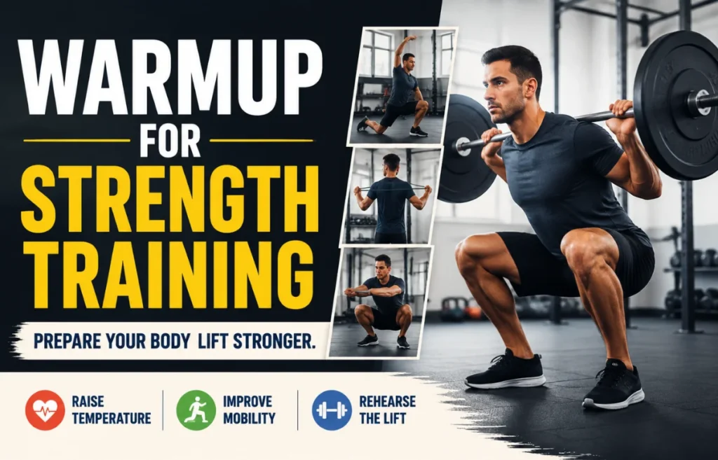 Warmup for Strength Training routine with barbell squat exercise