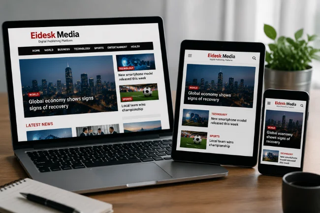 Eidesk responsive mobile website design