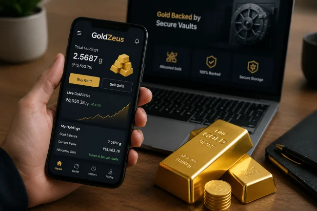 GoldZeus digital gold investment platform app image