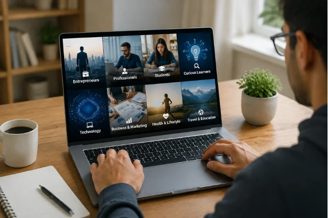 Trupeek.com audience groups using online content platform