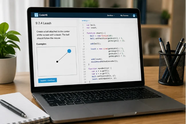 9.7.4 Leash CodeHS Answers coding exercise