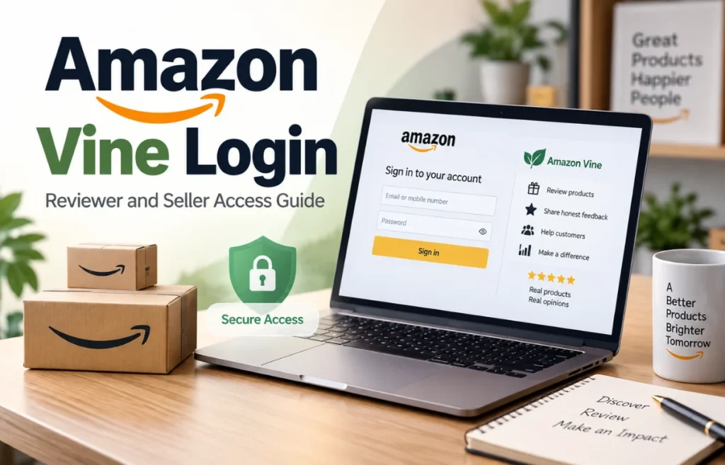 Amazon Vine Login guide image with account access screen
