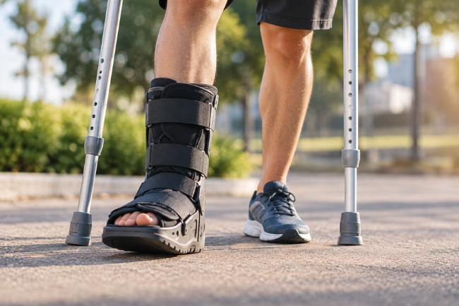 Walking with a hairline fracture