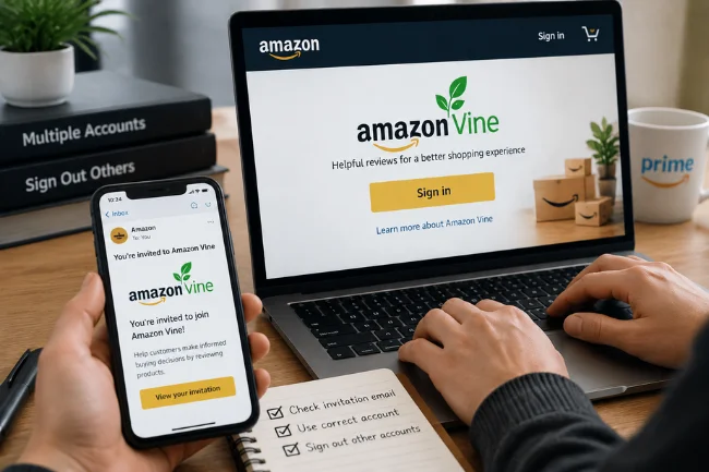 Amazon Vine login invitation and reviewer access guide