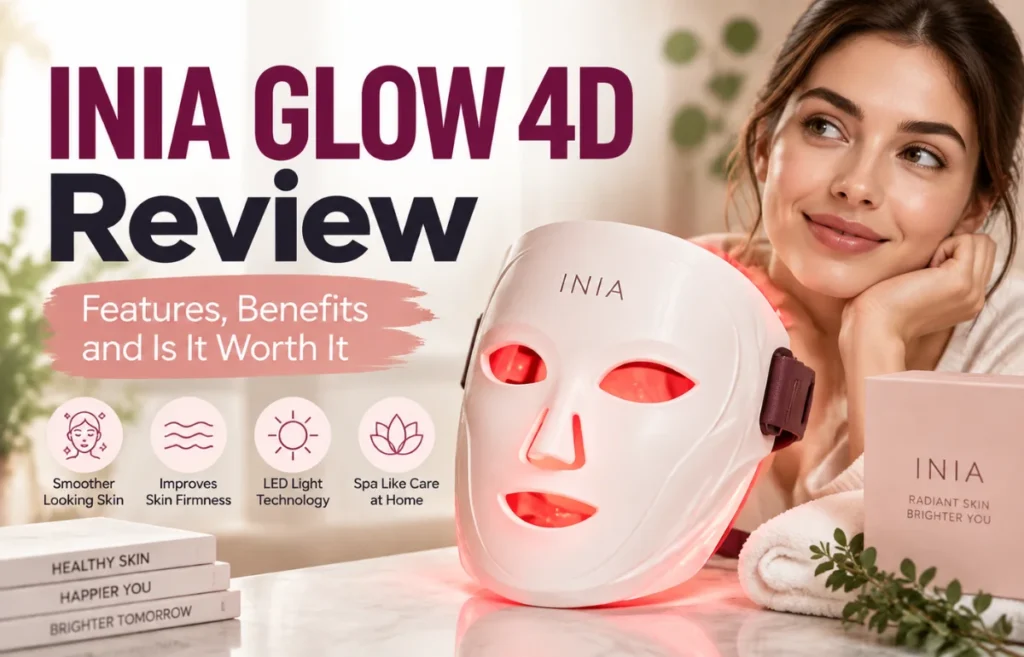 INIA GLOW 4D Review LED face mask skincare device