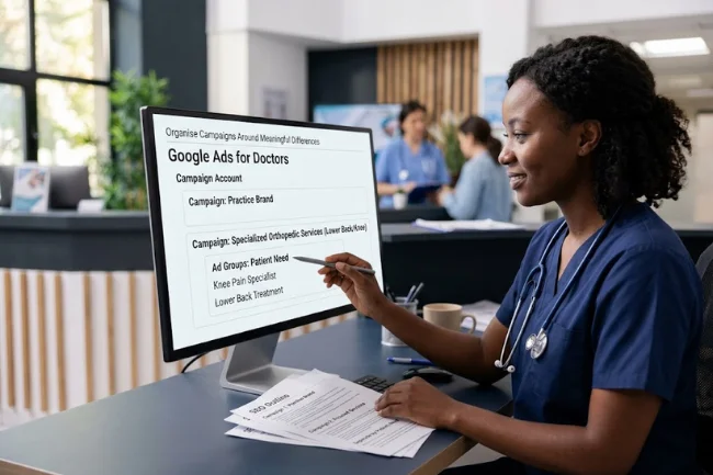 Google Ads for doctors SEO campaign structure