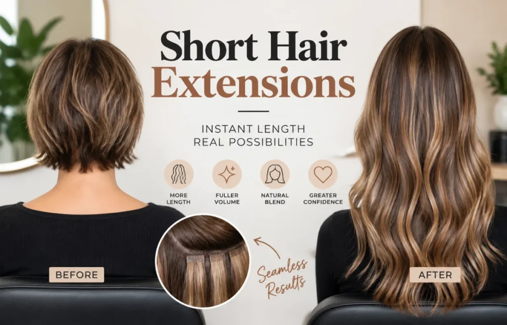 Short Hair Extensions transformation guide