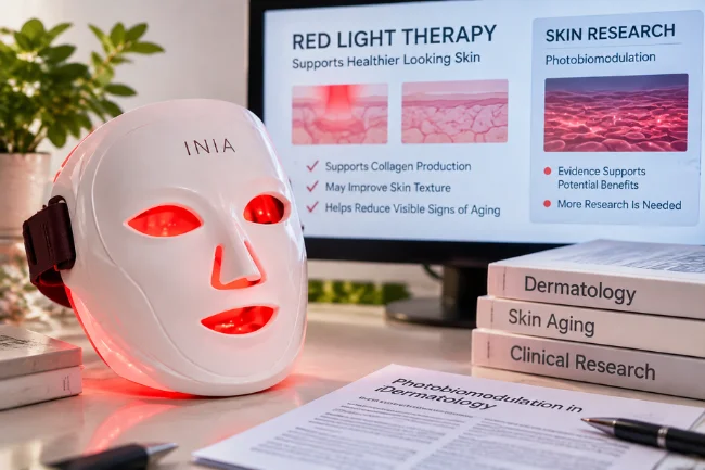 INIA GLOW 4D Review red light therapy research mask