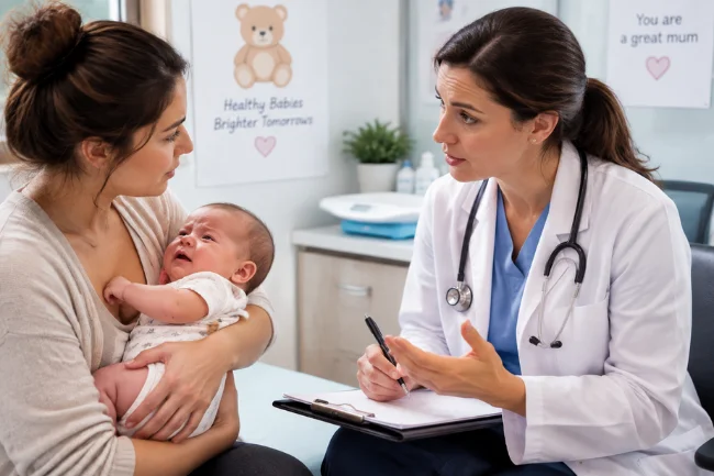 Infant Crying While Nursing with pediatrician consultation