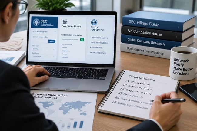 Research Dossier for Target Company reliable information sources