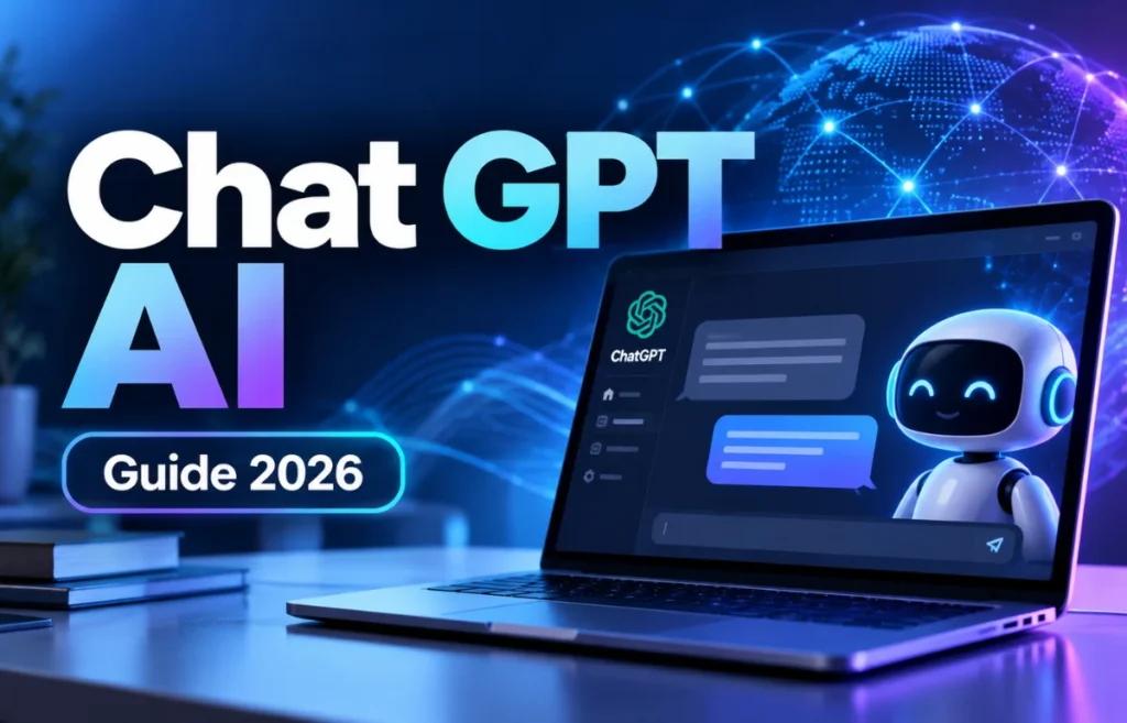 Chat GPT AI 2026 guide on laptop