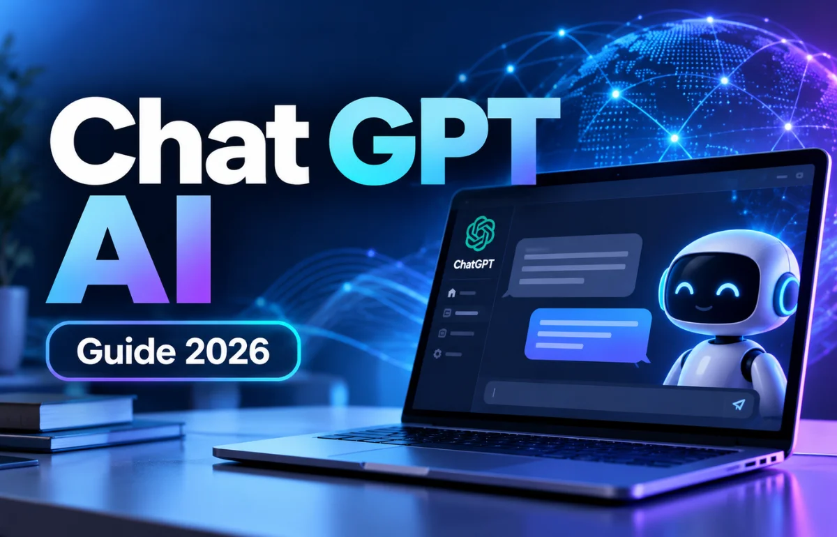Chat GPT AI 2026 guide on laptop
